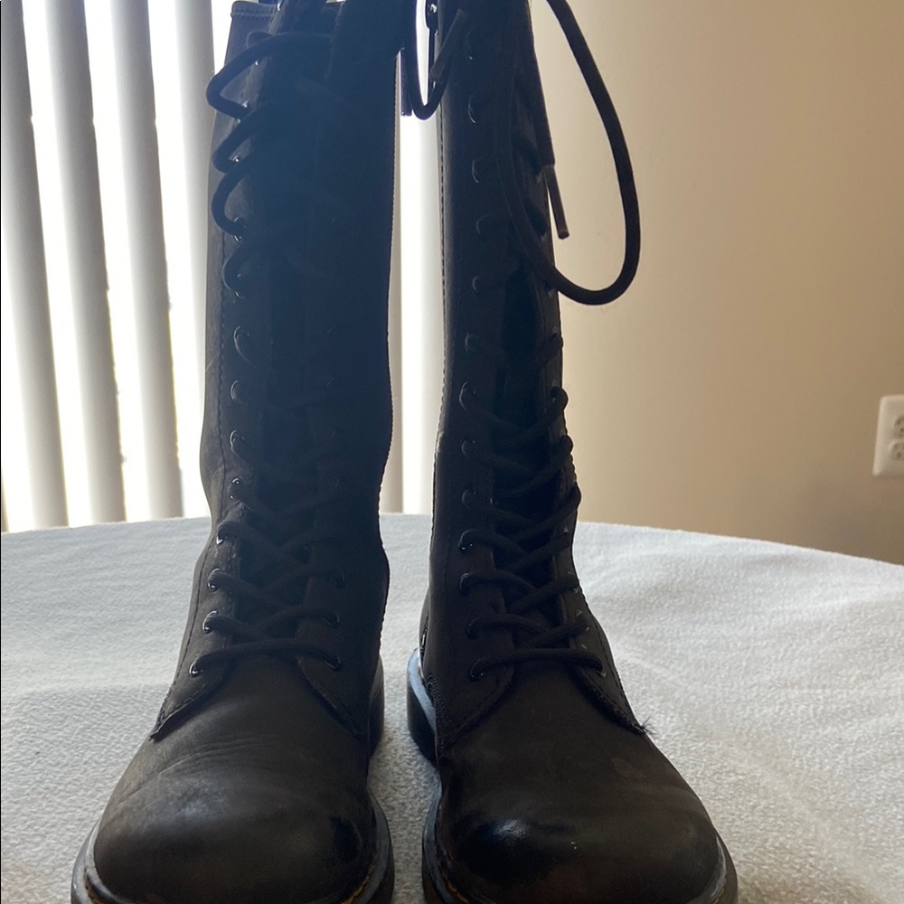 Dr. Martens Black Combat Moto Boots